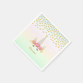 Unicorn, Flowers & Gold Confetti Servet (Hoek)