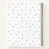 Unicorn Flowers Gold Glitter - Gepersonaliseerd Notitieboek (Achterkant)