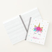 Unicorn Flowers Gold Glitter - Gepersonaliseerd Notitieboek (Binnen)