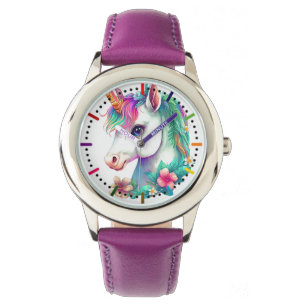Unicorn & Flowers Horloge