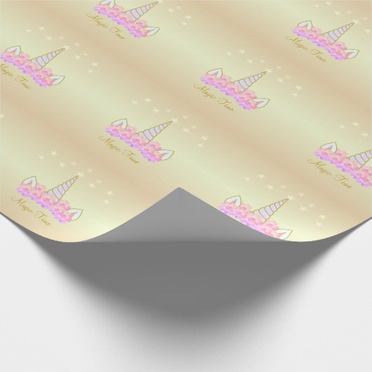 Unicorn Flowers & Stars Cadeaupapier (Hoek)