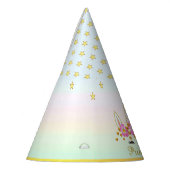 Unicorn, Flowers, Stars & Gold Confetti Feesthoedjes (Links)