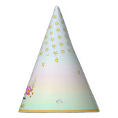 Unicorn, Flowers, Stars & Gold Confetti Feesthoedjes (Rechts)