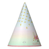 Unicorn, Flowers, Stars & Gold Confetti Feesthoedjes (Links)