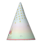 Unicorn, Flowers, Stars & Gold Confetti Feesthoedjes (Rechts)