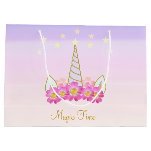 Unicorn Flowers & Stars Groot Cadeauzakje (Achterkant)