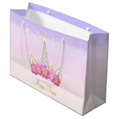 Unicorn Flowers & Stars Groot Cadeauzakje (Voorkant Gekanteld)