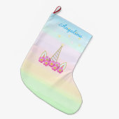 Unicorn Flowers & Stars Grote Kerstsok (Voorkant (Hangend))