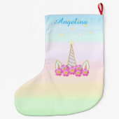 Unicorn Flowers & Stars Grote Kerstsok (Achterkant)