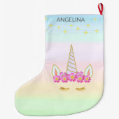 Unicorn Flowers & Stars Grote kerststop Grote Kerstsok (Achterkant)