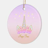 Unicorn Flowers & Stars Keramisch Ornament (Links)