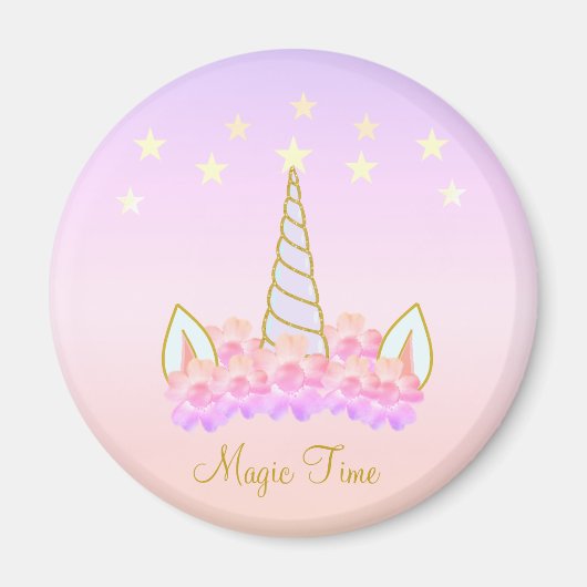 Unicorn Flowers & Stars Magic Magnet (Voorkant)
