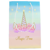 Unicorn Flowers & Stars Medium Cadeauzakje (Voorkant)