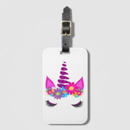 Unicorn Flowery Super Cute Girly Bagagelabel