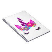 Unicorn Flowery Super Cute Girly Notitieboek (Rechterzijde)