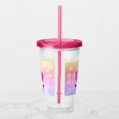 Unicorn Flowery Super Cute Girly, persoonlijk Acryl Drinkbeker (Rechts)