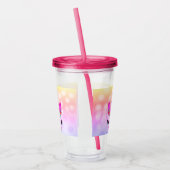 Unicorn Flowery Super Cute Girly, persoonlijk Acryl Drinkbeker (Links)