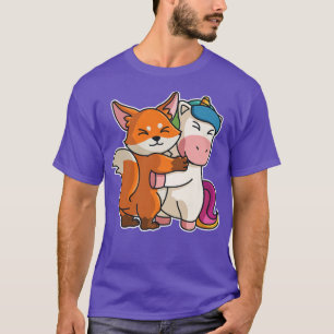 Unicorn & Fo Kawaii Cute Animals voor vrouwen Cudd T-shirt