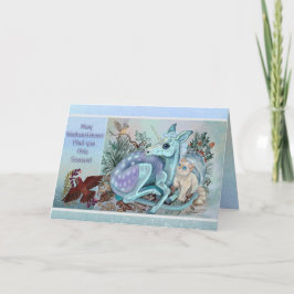 Unicorn Foal Cozy Cuddles Folde Holiday Card Feestdagen Kaart