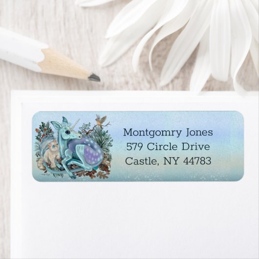 Unicorn Foal Cozy Cuddles Holiday Etiket (Insitu)