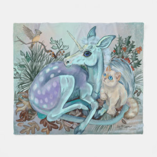 Unicorn Foal Cozy Cuddles Holiday Fleece Deken