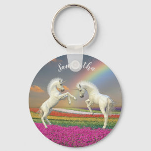 Unicorn Foals Personalized Rainbow Sleutelhanger