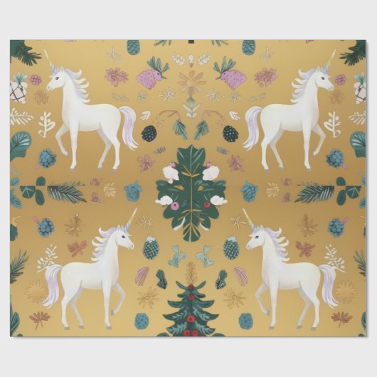 Unicorn Forest Wrapping Paper Cadeaupapier (Vlak)
