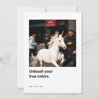 Unicorn-foto-aanmoedigingskaarten voor creatieven bedankkaart