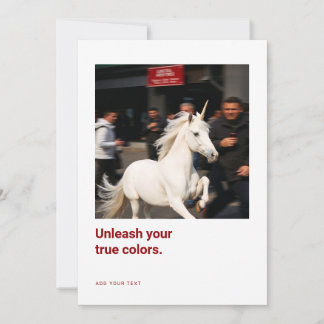 Unicorn-foto-aanmoedigingskaarten voor creatieven bedankkaart