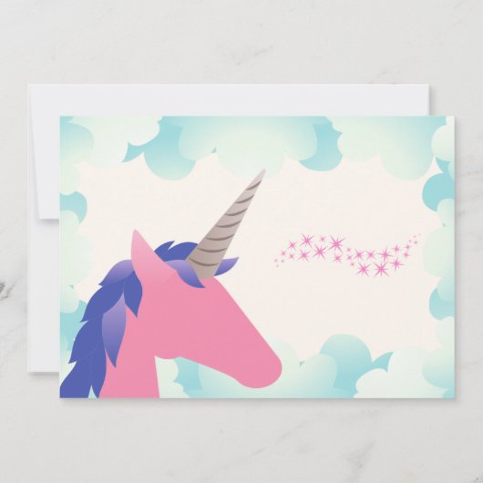 Unicorn Foto Dank u kaart (Achterkant)