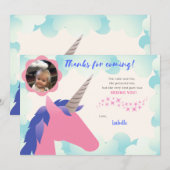 Unicorn Foto Dank u kaart (Voorkant / Achterkant)