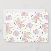 Unicorn Foto Hartelijk dank voor uw kaart Roze Gol (Achterkant)