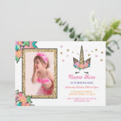 Unicorn Foto op zaterdag Kaart (Staand voorkant)