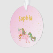 Unicorn Foto Pink Gold Spots Girly Cute Ornament (voorkant)