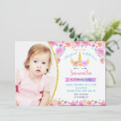 Unicorn Foto van Birthday Kaart (Staand voorkant)