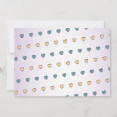 Unicorn Foto van Birthday Uitnodiging Paars Hearts (Achterkant)