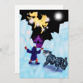 Unicorn Freedom divine Boy Snow Leopard Fantasy Aankondiging (Voorkant / Achterkant)