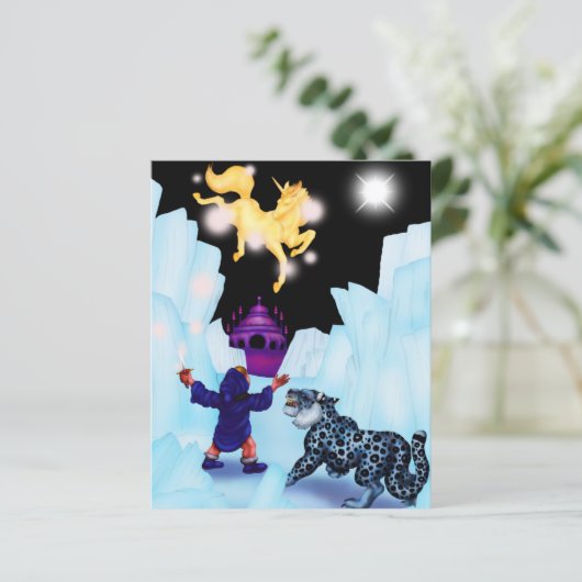 Unicorn Freedom Divine Boy Snow Leopard Fantasy An (Staand voorkant)