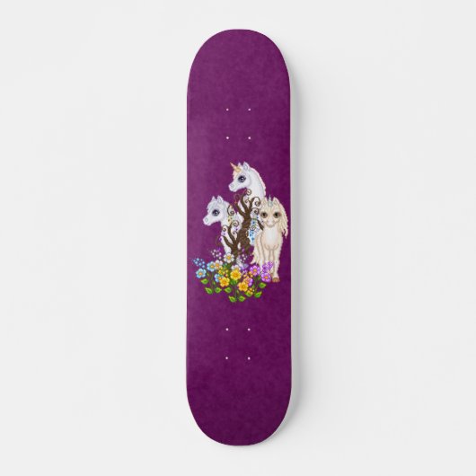 Unicorn Friends Pixel Art Persoonlijk Skateboard (Voorkant)