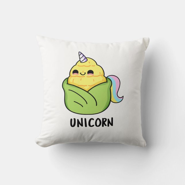 Unicorn Funny Baby Corn Pun Kussen (Voorkant)