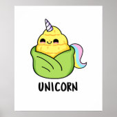 Unicorn Funny Baby Corn Pun Poster (Voorkant)