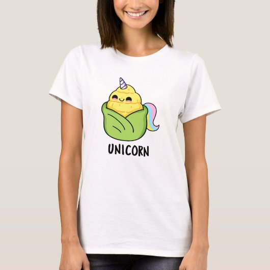 Unicorn Funny Baby Corn Pun T-shirt (Voorkant)