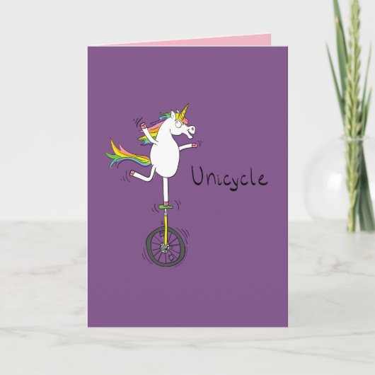 Unicorn Funny Bicycle Wenskaart Kaart (Voorkant)