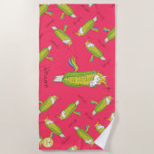 Unicorn Funny Corn Beach Towel Strandlaken (Voorkant)