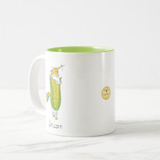 Unicorn Funny Corn Coffee Mok (Voorkant links)