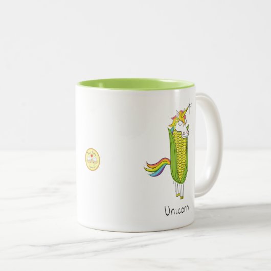 Unicorn Funny Corn Coffee Mok (Voorkant rechts)