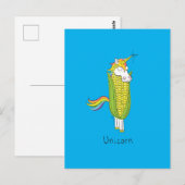 Unicorn Funny Corn Corny Briefkaart (Voorkant / Achterkant)