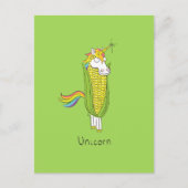 Unicorn Funny Corn Corny Briefkaart (Voorkant)