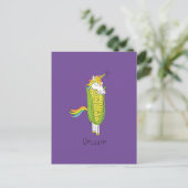 Unicorn Funny Corn Corny Briefkaart (Staand voorkant)