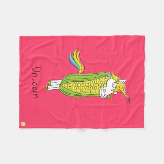 Unicorn Funny Corn Fleece Blanket (Voorkant (Horizontaal))